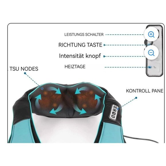 Mo Cuishle Heat Massager Kneading Pillow Electric Deep Tissue Shiatsu Device - Picture 7 of 9